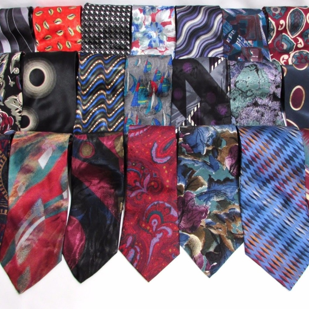 NEW Lot of 6 Men's Name Brand 100% Silk LONG Ties